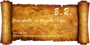 Barabás Rozália névjegykártya